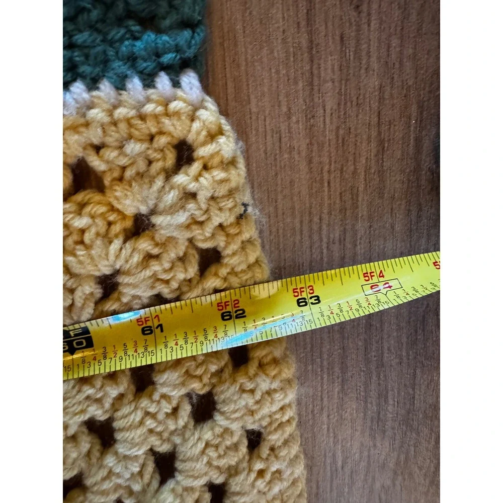 Vintage Handmade Crochet Granny Square Throw Blanket Patchwork Afghan